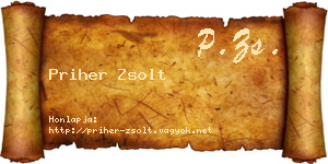 Priher Zsolt névjegykártya
